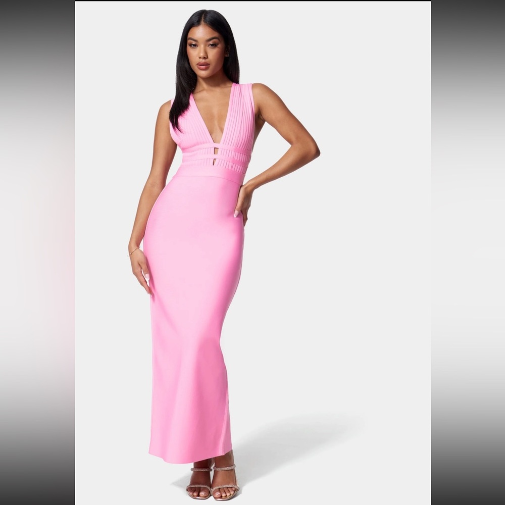 Bebe pink formal maxi dress